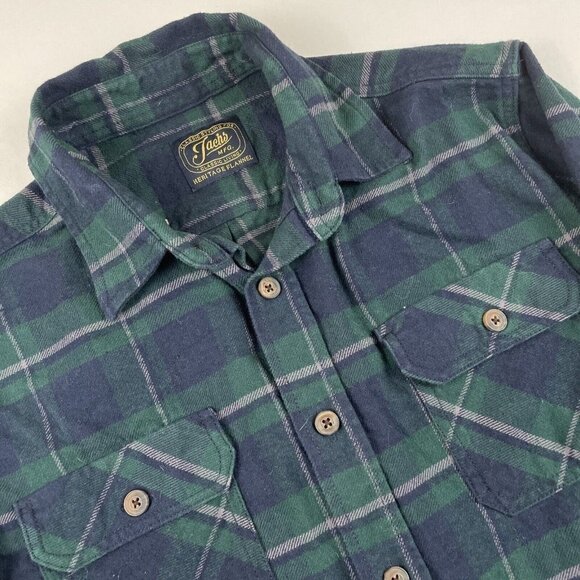 Jachs Heritage Flannel Shirt Men’s M Long Sleeve Blue/Green Button Up Cotton - Picture 1 of 9